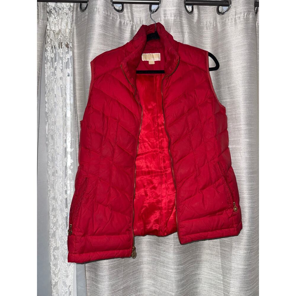 Michael Kors red quilted puffer vest
